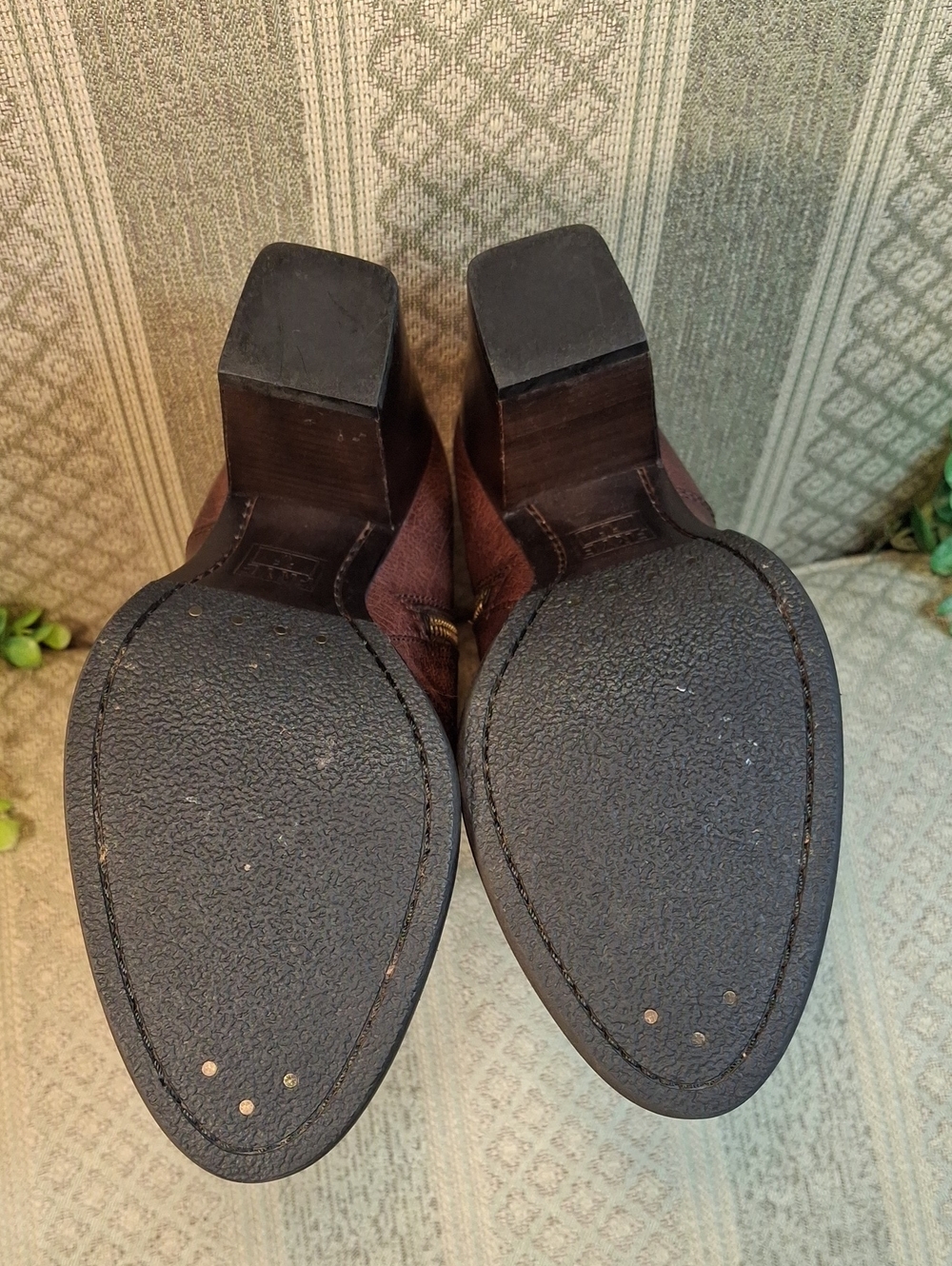 Frye Distressed Leather Heeled Ankle Bootie with Buckle Detail - Picture 8 of 14